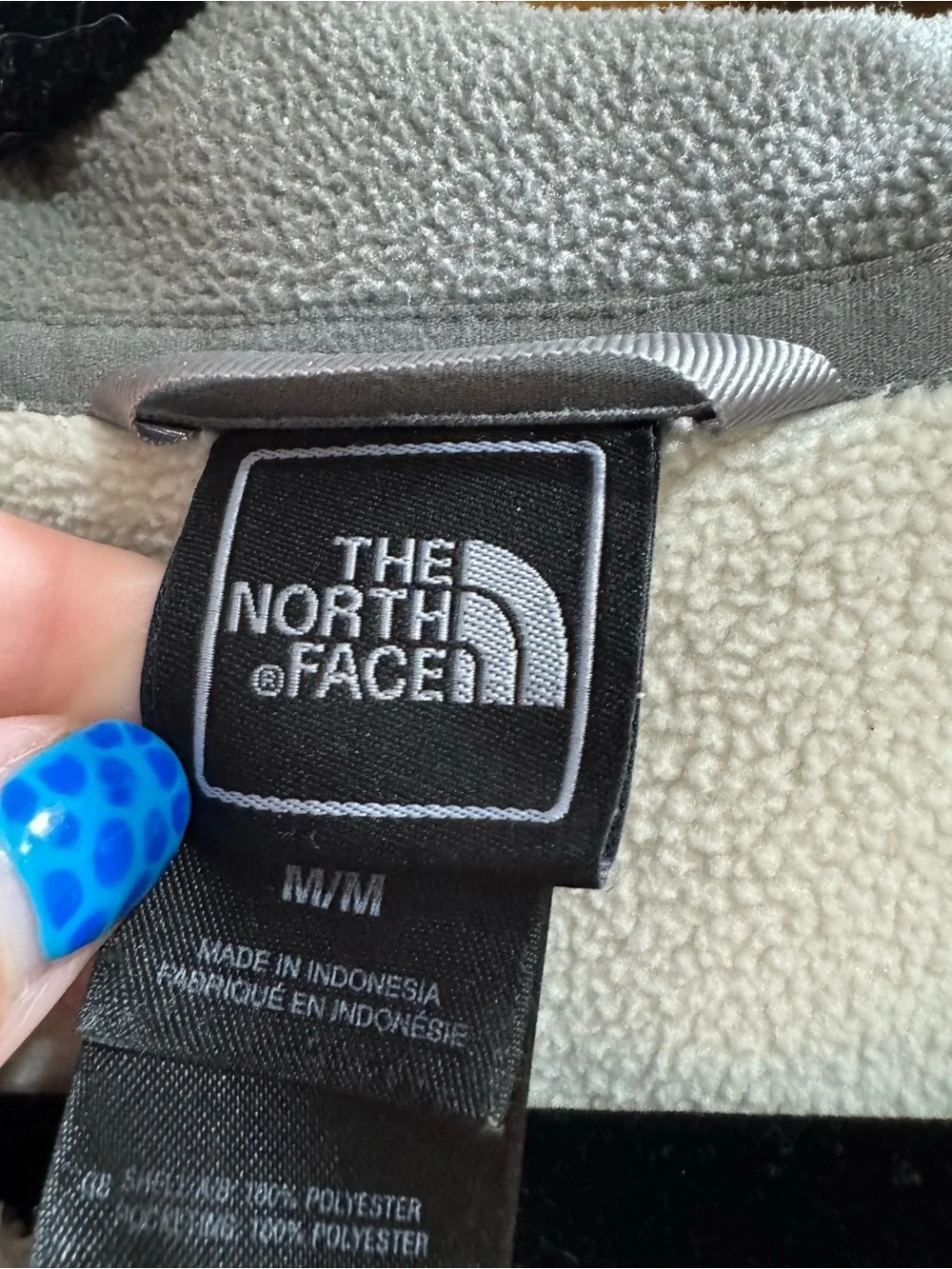 The North Face Two-Tone Fleece Jacket in Cream & Light Gray